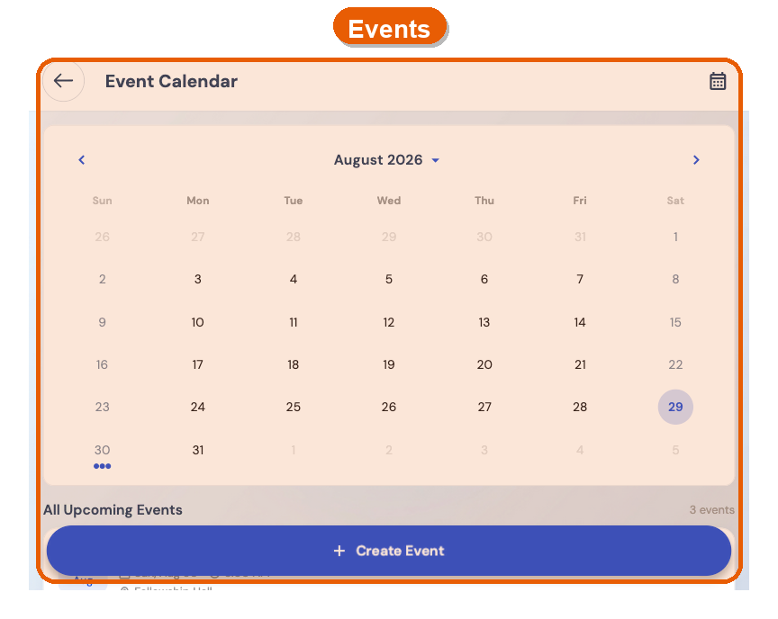 Events list
