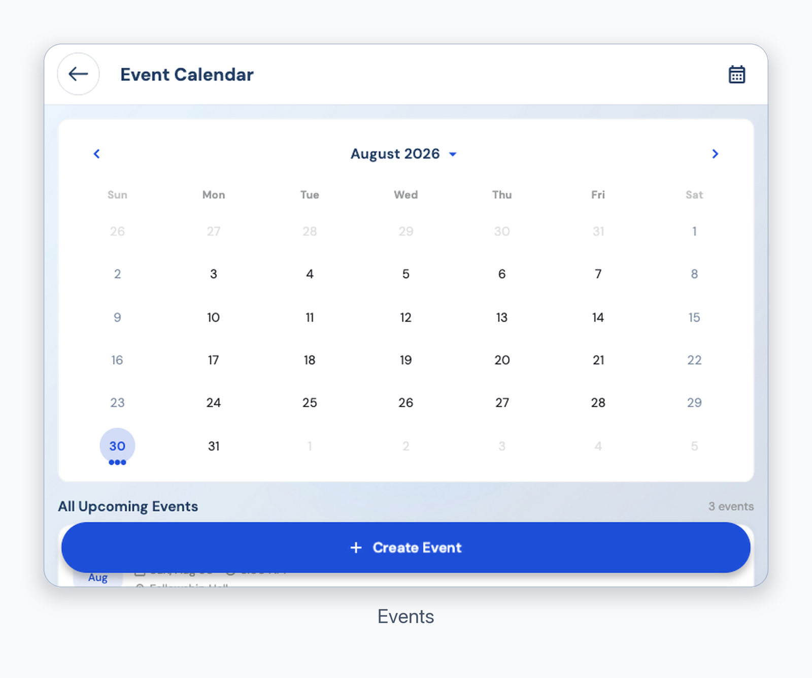 Events list