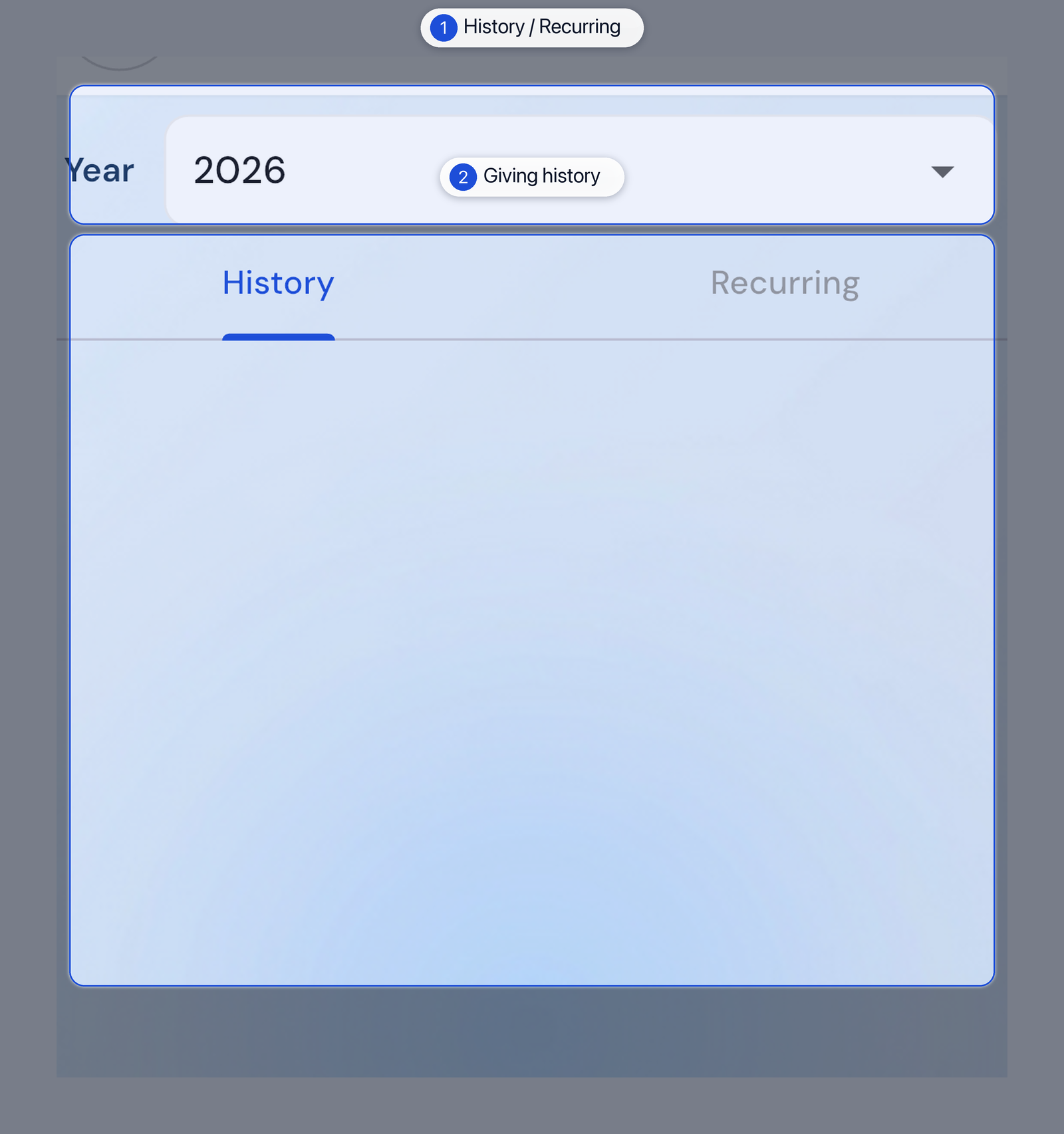 My Giving history
