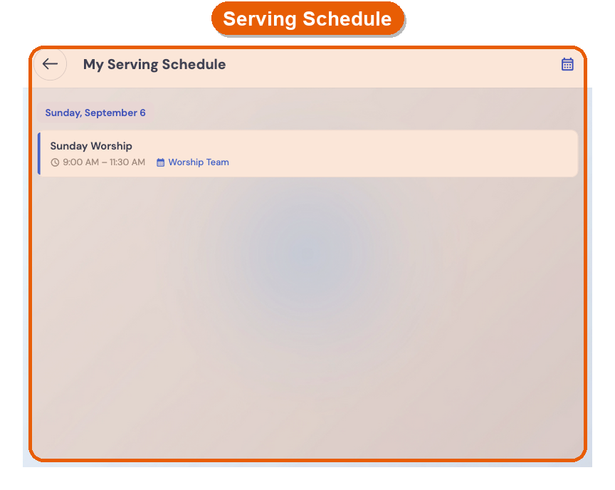 Serving Schedule