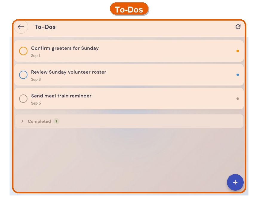 To-Dos list and controls