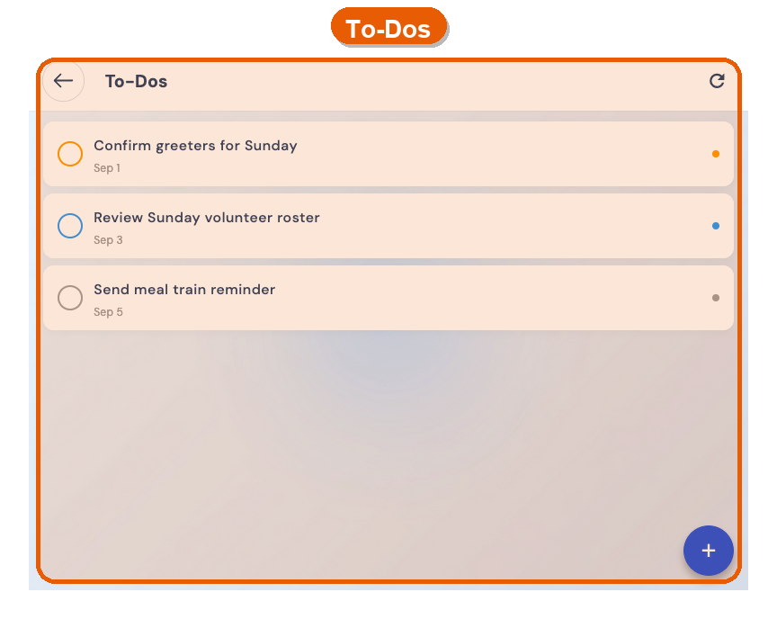 To-Dos list and controls
