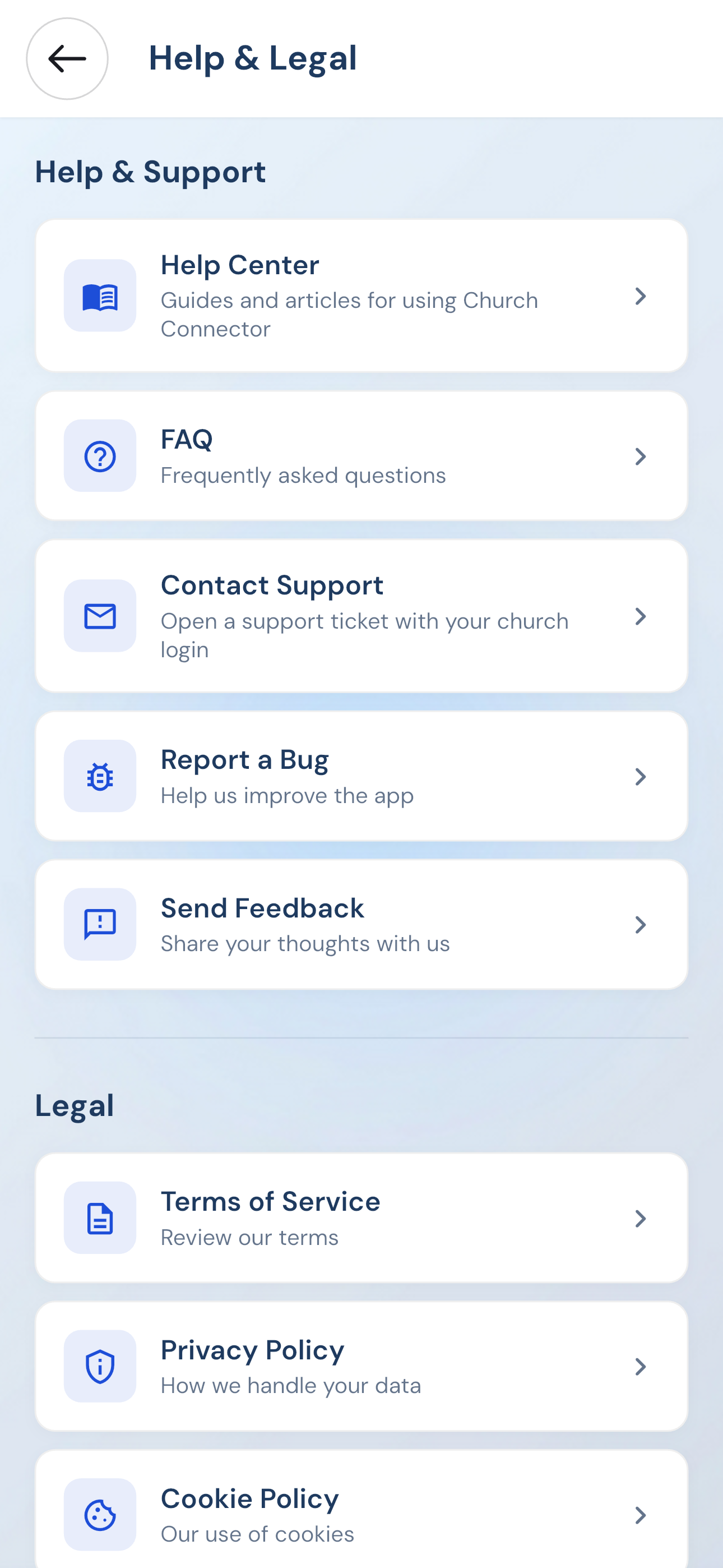 Help and Legal